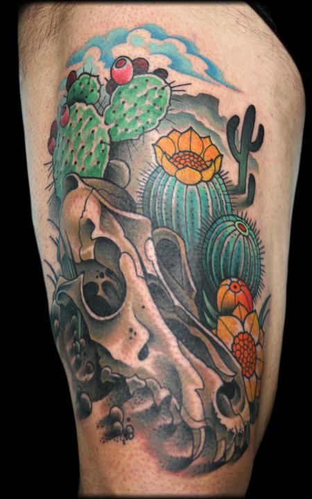 cacti skull by Jeff Ensminger: TattooNOW