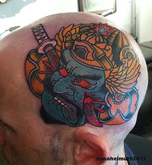 samurai head tattoos