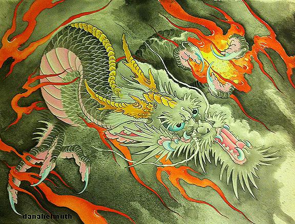 dragon painting by Dana Helmuth: TattooNOW