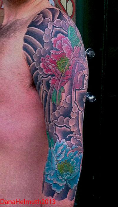 Samurai, tiger, pagode and Peony sleeve '20 - Lowkey Tattoo