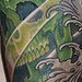 Tattoos - skull snake and lotus with waves - 34189