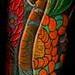 Tattoos - koi and chrysanthemum leg half sleeve tattoo - 78498