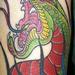 Tattoos - snake head and blue flames - 70043