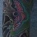 Tattoos - main view of snake sleeve with two flaming skulls and lotus flowers - 59138