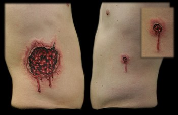 bullet wound tattoos