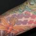 Tattoos - Organic Half Sleeve Flowers Dragonfly Tattoo - 61763