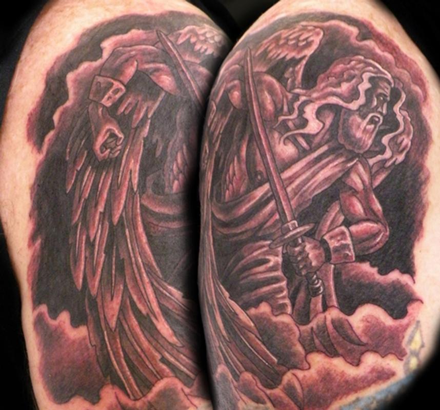 male angel tattoos