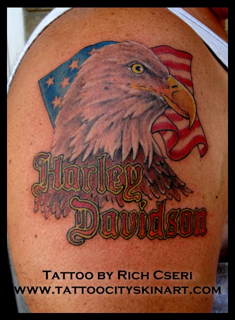 Harley Eagle tattoo