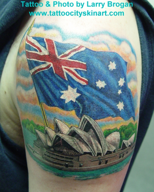 FIL Australia Day Flag Tattoo Temporary Sticker Australian Map Tats - A