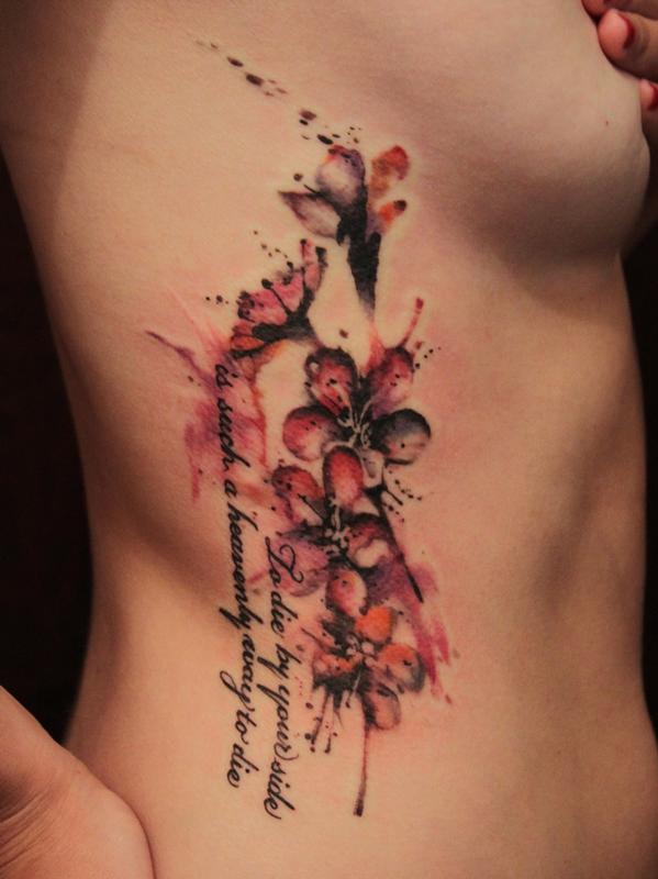 Cherry Blossom Side Tattoo  Best Tattoo Ideas Gallery