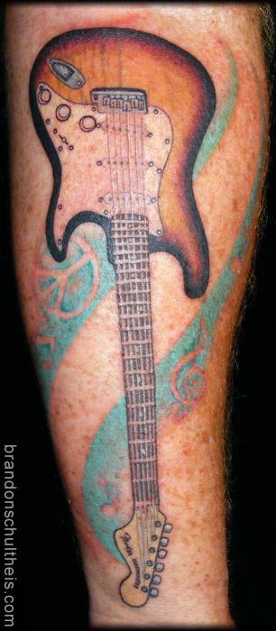 guitar tattoo | By ROUTE 66 TattooFacebook