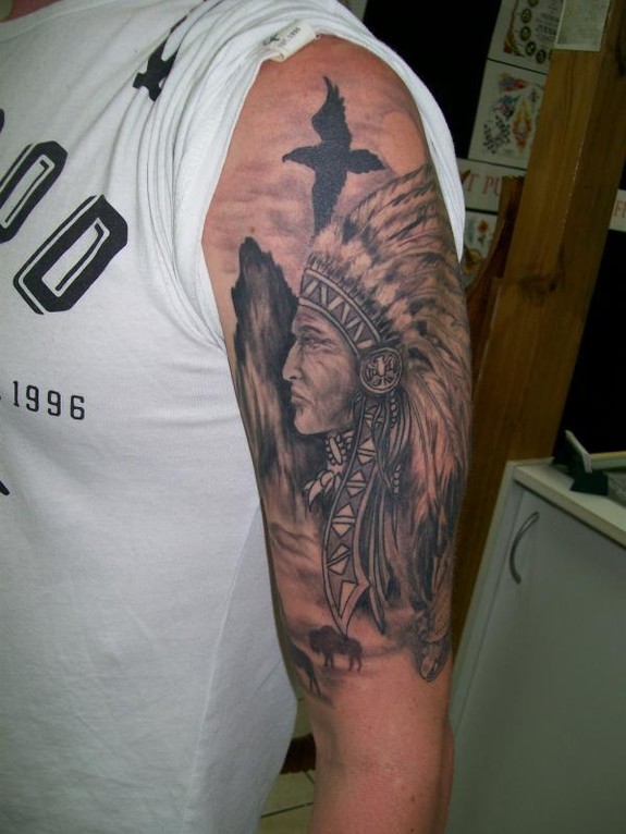 native american half sleeve tattoos