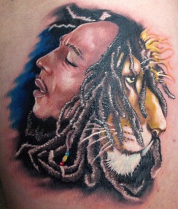 Tattoo of Bob Marley Lions Lion of Judah