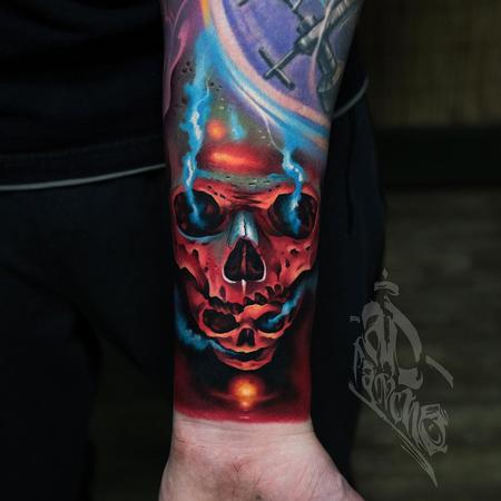Skull 💀 | Blue ink tattoos, Red ink tattoos, Red tattoos