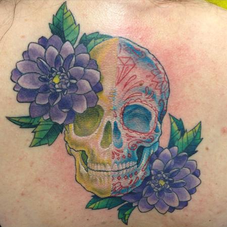 tattoos/ - Skull/Sugar Skull Flowers - 115953