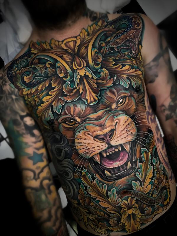 Lion headdress  Justin Harris Tattoo  Flickr