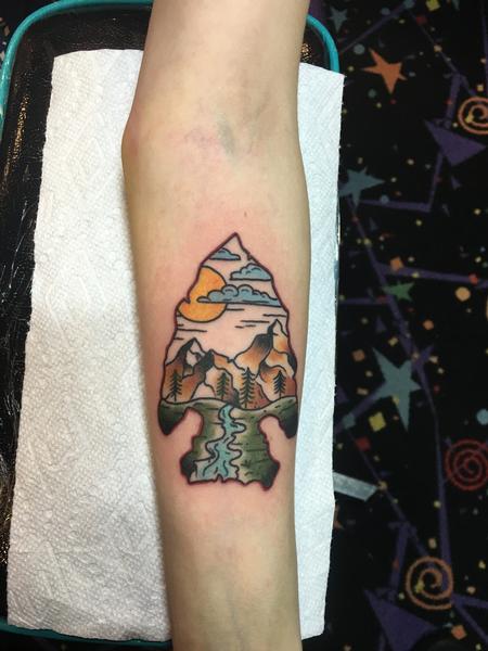 Choctaw Colored Arrowhead Tattoo Picture