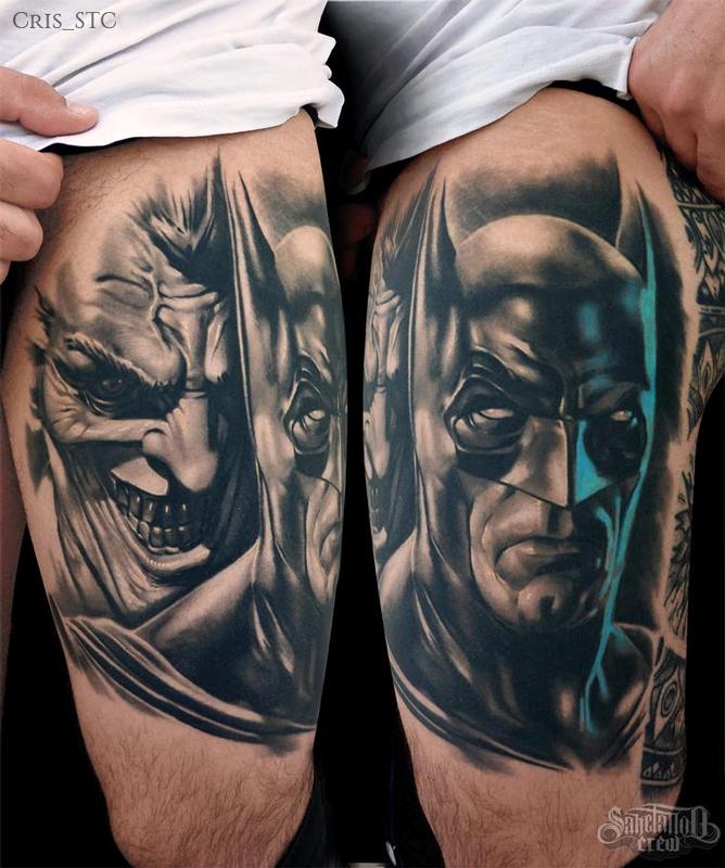 Batman and The Joker Joker  Batman joker tattoo Batman Joker Half Face  HD wallpaper  Pxfuel