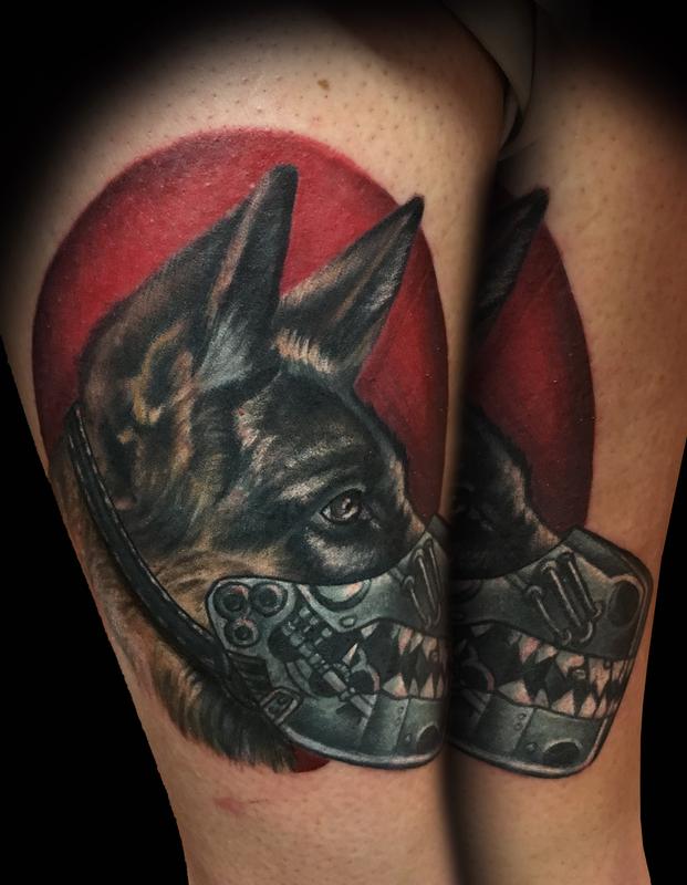 Muzzled Dog by Danny Elliott: TattooNOW