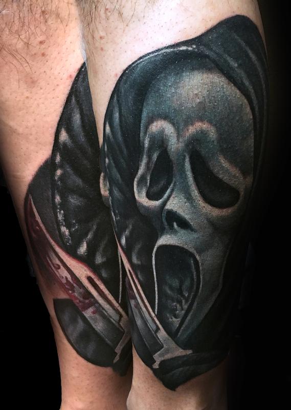 Tattoo Ghostface from Scream by artist Paul Acker  No 26