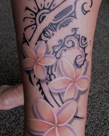 tattoos body art mermaid plumeria flower large 8.25