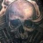 Tattoos - Biomech Skull Harley Tattoo - 108713