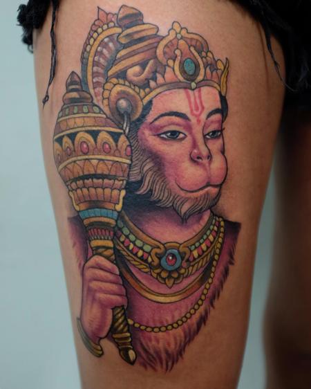 Hanuman Ji Tattoo Small