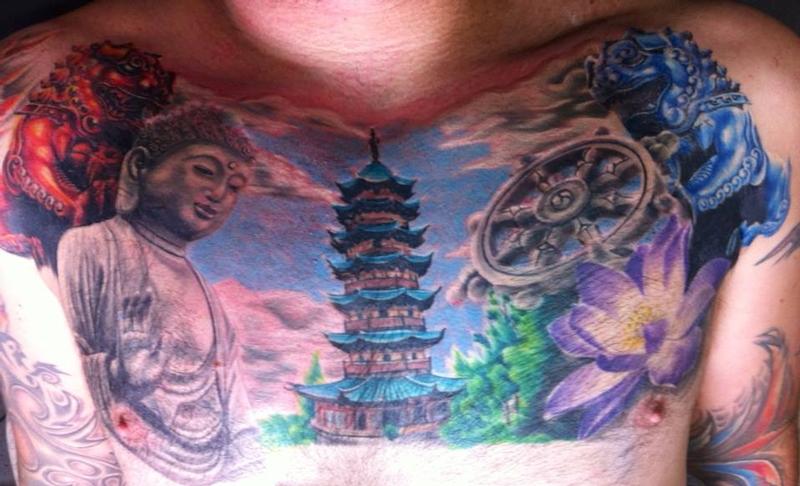 Amazing Asian Tattoo On Chest  Tattoo Designs Tattoo Pictures