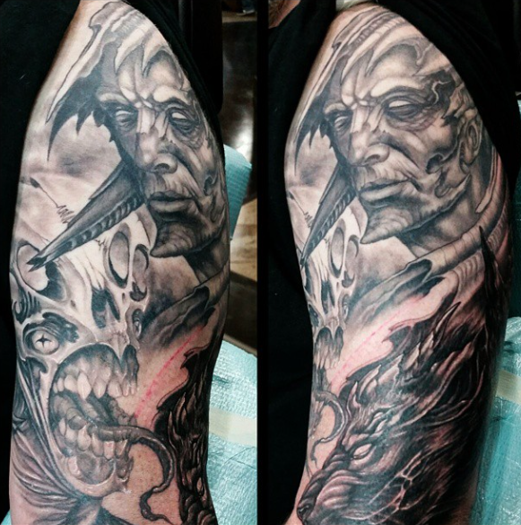 Evil Skull Sleeve  Best tattoo design ideas  Skull sleeve tattoos Skull  sleeve Full sleeve tattoos