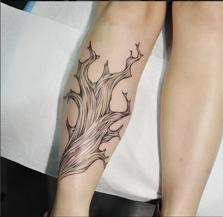Forest Tattoo on Leg - Stunning Nature Ink