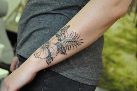 Tattoo tagged with: small, palm leaf, nando, leaf, tiny, ifttt, little,  nature, inner forearm, illustrative | inked-app.com
