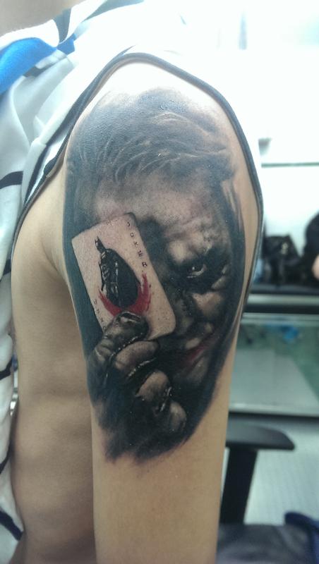 joker card batman tattoo
