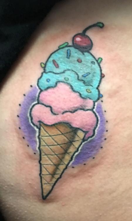 Cutie Ice Cream Tattoo By Artist Kelsi Las Vegas Trip Ink Tattoo - Tattoos  Las Vegas Strip | 702-586-5308 | Best Tattoos Las Vegas Strip