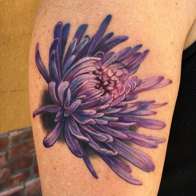 Color Chrysanthemum Tattoo By Nicole Laabs Tattoonow