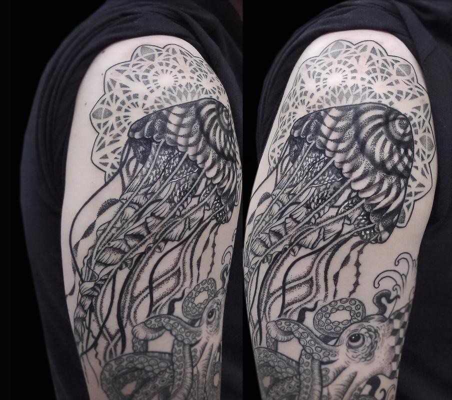 Darkanimals  Jellyfish white tattoo ink psycho animal