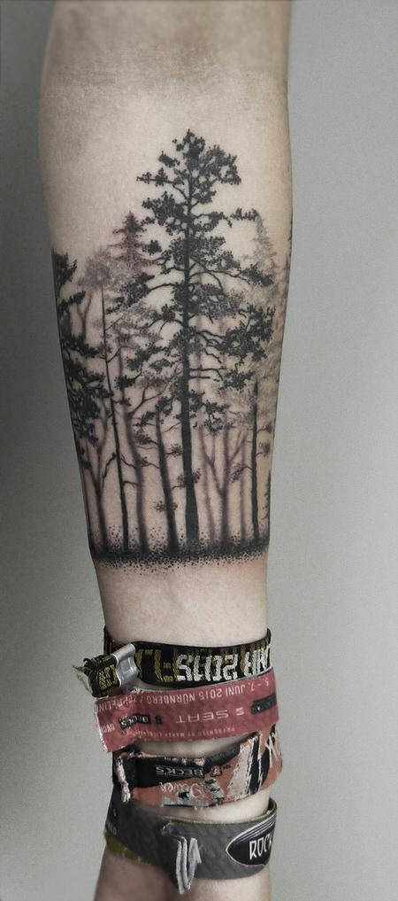 Beard Man Forest Arm Tattoo - Ace Tattooz