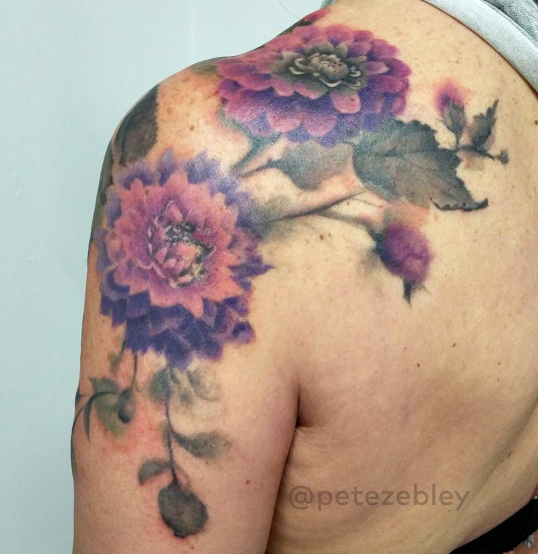 dahlia flower tattoos Kansas City  Custom Tattoo Design