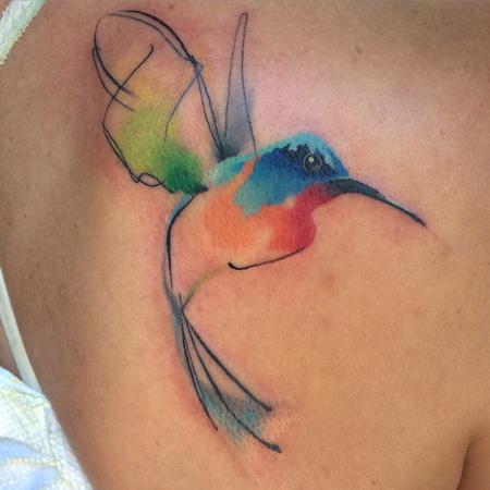 Humming Bird color on shoulder back tattoo bes by IronBuzzTattoos on  DeviantArt