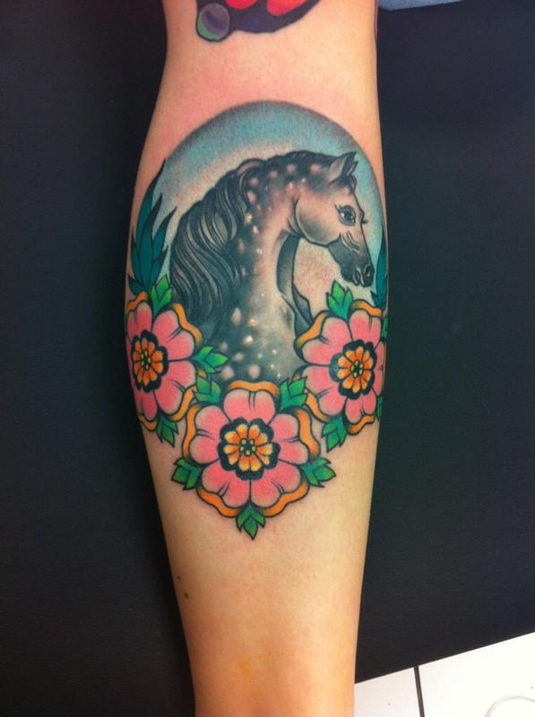 Tattoo uploaded by Laura KD  Neotraditional horse on thigh  Tattoodo