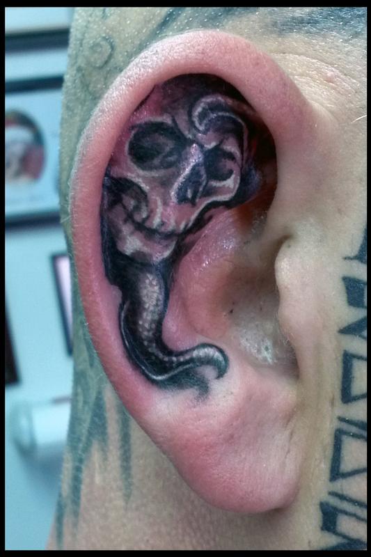Rockstar Tattoo  Cover Up  Ear Skull Tattoos made by  Facebook