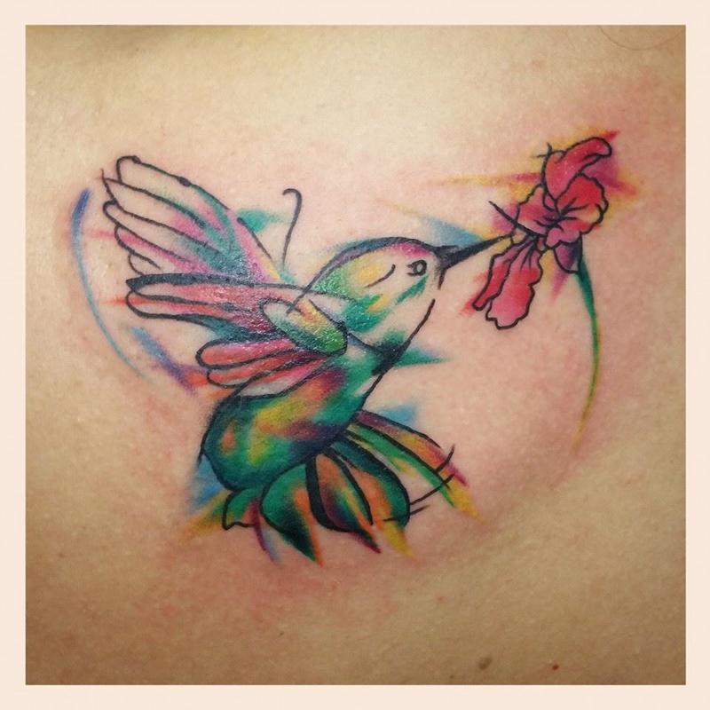 semi abstract hummingbird by Vanessa Rodriguez: TattooNOW