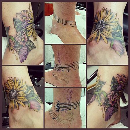 Flower cover up tattoo by Daniel Chashoudian: TattooNOW