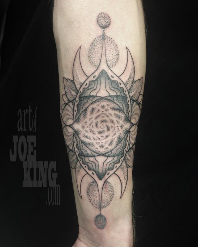 geometric dotwork design by Joe King: TattooNOW