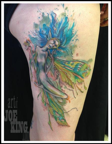 Watercolor Dancing Fairy Tattoo Design – Tattoos Wizard Designs