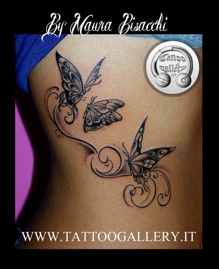 Tatuaggio Farfalle sul fianco, Butterflies Tattoo by Resident Artist Maura  Bisacchi: TattooNOW