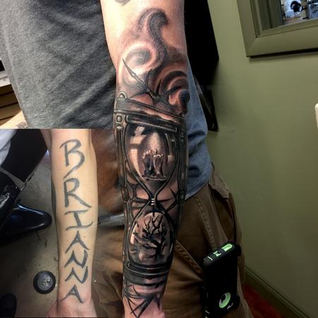 tattoos/ - Cover up of jerked lettering  - 123584