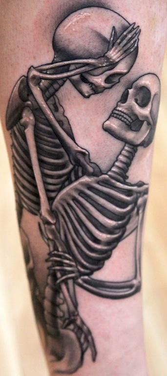 skeleton love tattoos