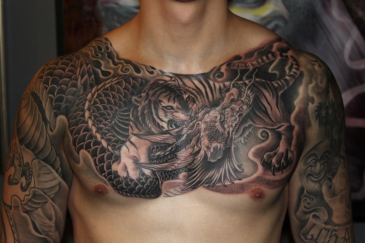 japanese tiger and dragon tattoo designs