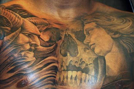 japanese demon tattoo | Session 3 on the chest panel. Simple… | Flickr