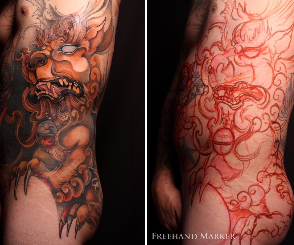 Fu Dog Side Piece by Gabriel Tenneson: TattooNOW